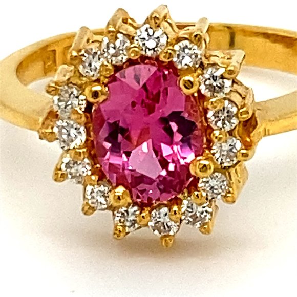 Certified Pink Spinel 1.01ct Diamonds 22K Ring - Picture 7 of 8